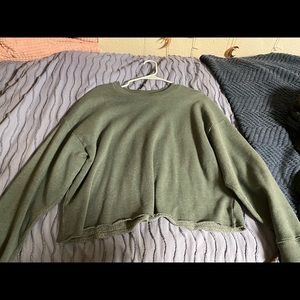 American Eagle Green Fleece Sweatshirt
